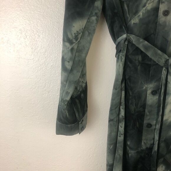 Sage long sleeve button down tie dye Midnight Safari Dress size S new with tags - Picture 5 of 10